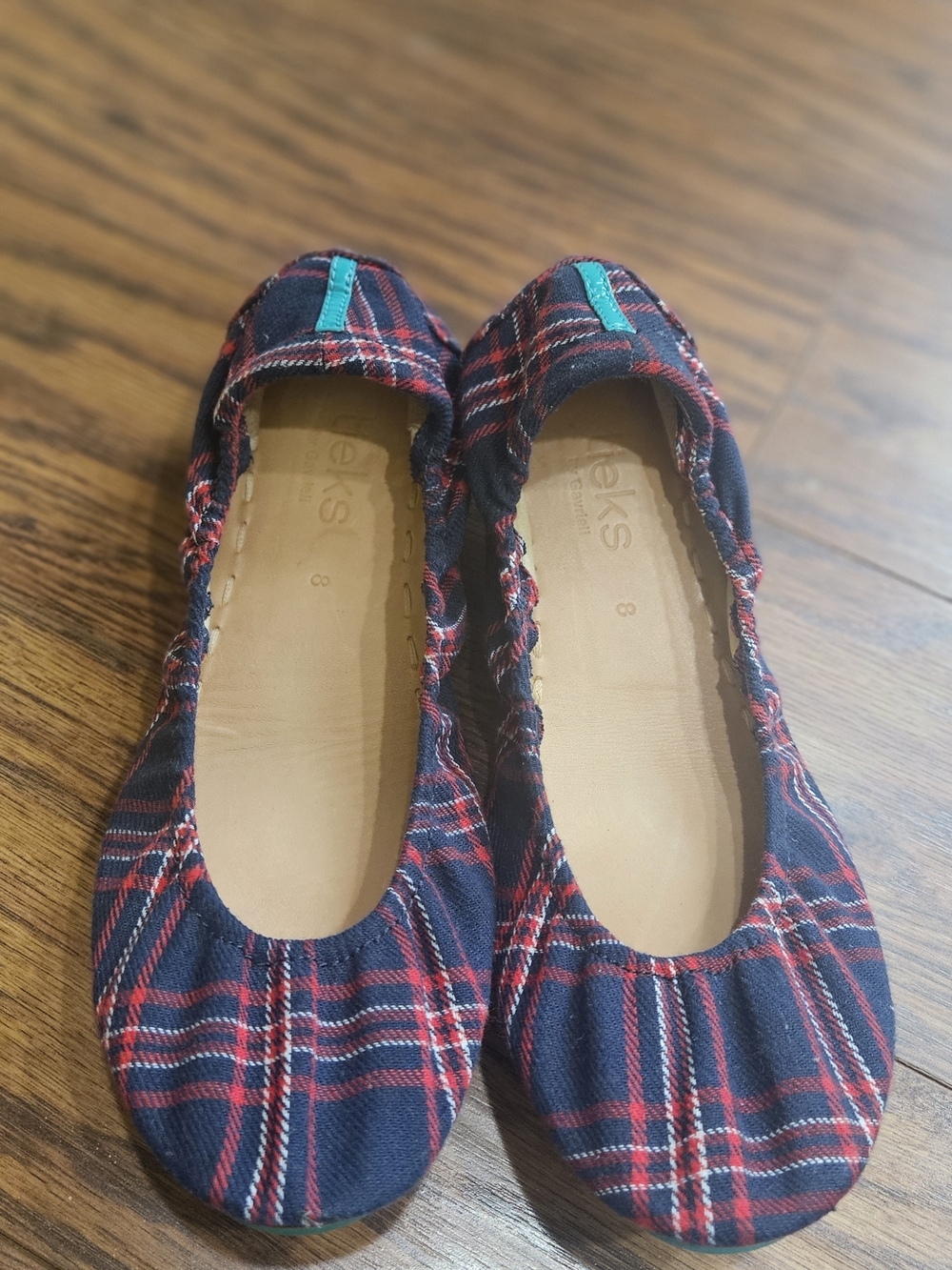 Tieks Heritage Plaid Flats Worn Once Size 8